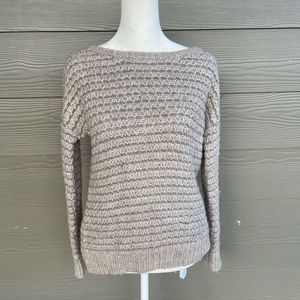 Ann Taylor Loft oatmeal and silver knit sweater